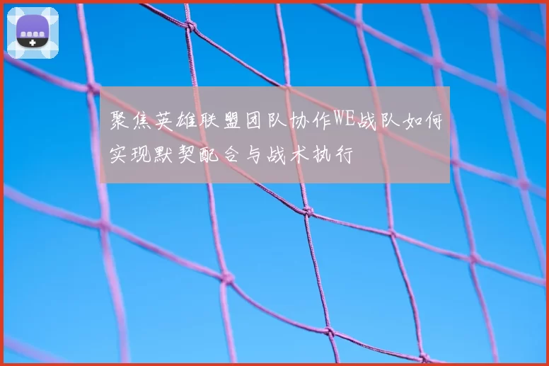 聚焦英雄联盟团队协作WE战队如何实现默契配合与战术执行